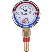 Термоманометр РОСМА 80 мм 120 градусов 1/2 длина клапана 46 мм давление 1 MPa радиальное присоединение ТМТБ-31Р.1