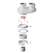 Адаптер моноблочный универсальный ROMMER для перехода на двухтрубную систему 80/80 (Сварной) (кроме Immergas и Navien Deluxe 75/100)