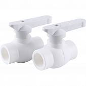 Кран шаровой Kalde d=25 для полипропиленовых труб под штукатурку (цвет белый)