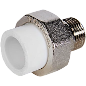 Муфта комбинированная Pro Aqua d=20-1/2 PP-R разъемная (американка) НР Белая