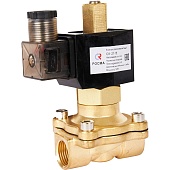 Клапан электромагнитный (соленоидный) двухходовой РОСМА СК-21-15 нормально открытый НО, АС 220В, G1/2, Ду15