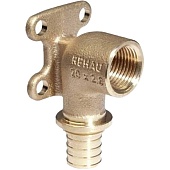 Угольник настенный РЕХАУ RAUTITAN с квадратными фланцами 20-Rp1/2 RX+ для труб из сшитого полиэтилена аксиальный