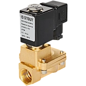 Клапан соленоидный (электромагнитный) STOUT непрямого (пилотного) действия НЗ 220В G1/2 SSV-0030-220015