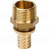 Переходник STOUT с наружной резьбой 25xR 1 для труб из сшитого полиэтилена аксиальный