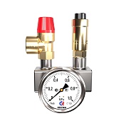 Группа безопасности GIDRUSS для котла 50 кВт 3 бар BSGSS-25 (нержавеющая сталь AISI 304, 3 бар)