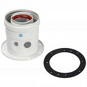 Элемент дымохода STOUT DN60/100 адаптер для котла вертикальный коаксиальный (совместимый с Bosch, Buderus)(с логотипом)