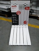 Уцененный товар (сколы, трещины на ламелях): Радиатор биметаллический ROMMER Plus BM 500 6 секций боковое подключение (RAL9016)