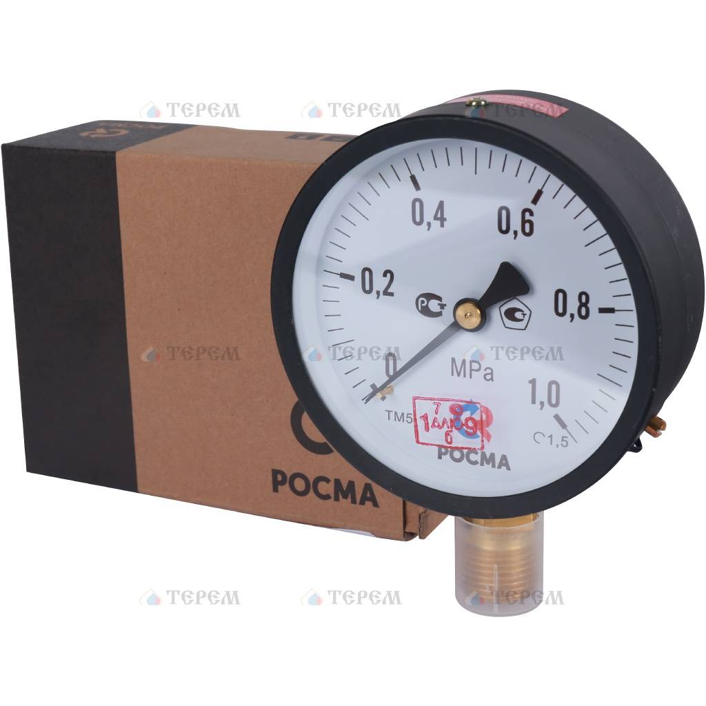 РОСМА ТМ-510Р.00(0-1МРа)G1/2.1,5 * МАНОМЕТР диам.100 мм, тип - ТМ;серия ...