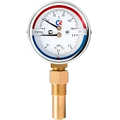 Термоманометр РОСМА 80 мм 120 градусов 1/2 длина клапана 46 мм давление 0.6 MPa радиальное присоединение ТМТБ-31Р.1