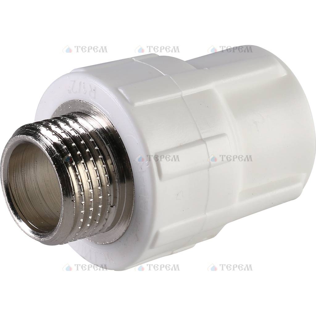 Политэк 20х1/2 Муфта комбинированная наруж. резьба для полипропиленовых ...