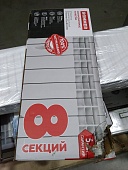 Уцененный товар (нарушена упаоквка, скол на ламели крайней секции): Радиатор биметаллический ROMMER Plus BM 200 8 секций боковое подключение (RAL9016)