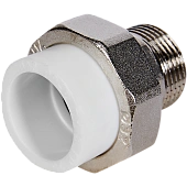Муфта комбинированная Pro Aqua d=32-1 PP-R разъемная (американка) НР Белая