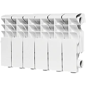 Радиатор алюминиевый ROMMER Plus 200 6 секций боковое подключение (RAL9016)