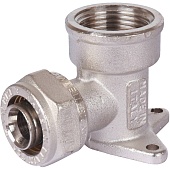 Угольник TIEMME с внутренней резьбой с креплением (20х2.0х3/4) для металлопластиковых труб винтовой