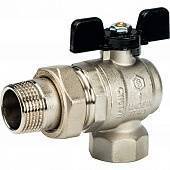 Кран шаровой полнопроходной угловой STOUT ВР/НР, ручка бабочка 1, американка