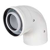 Отвод 90° конденсационный коаксиальный ROMMER D60(п-м)/100(п-м)