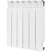 Радиатор биметаллический STOUT Space 500 6 секций боковое подключение RAL9016