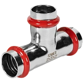 Тройник ROMMER равнопроходной 22 из нержавеющей стали прессовой