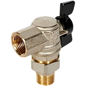 Кран шаровой BUGATTI Oregon угловой с полусгоном (ручка-бабочка) внут-наруж резьба 1/2