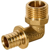 Угольник-переходник с наружной резьбой ROMMER 16xG 1/2 для труб из сшитого полиэтилена аксиальный