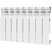 Радиатор биметаллический ROMMER Profi BM 350 8 секций боковое подключение (BI350-80-80-130) (RAL9016)