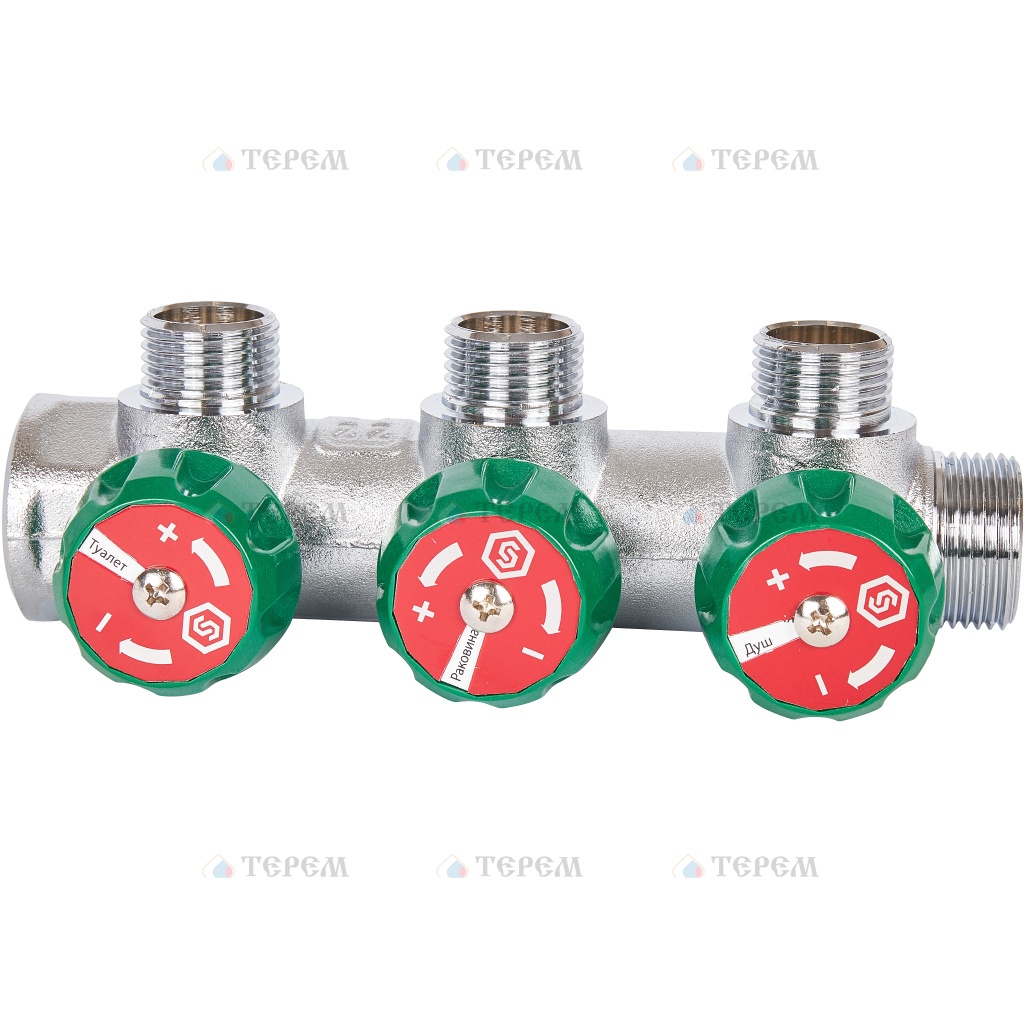 STOUT SMB-6850-341203 коллектор регулирующий 3/4 , 3 отвода 1/2 ...