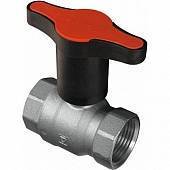 Шаровой кран HERZ с 3Т-образной полимерной рукояткой (цвет рукоятки - красный, PN 25, ВР-ВР 1 1/2