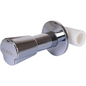 Вентиль Kalde d=20 c хромированной ручкой трилистник для полипропиленовых труб под сварку (цвет белый)