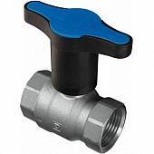 Шаровой кран HERZ с 3Т-образной полимерной рукояткой (цвет рукоятки - синий, PN 25, ВР-ВР 1 1/4