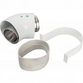 Элемент дымохода отвод коаксиальный STOUT 45° DN60/100, п/м уплотнения и хомут в комплекте (с логотипом)