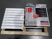 Уцененный товар (нарушена упаковка, брак резьбы): Радиатор биметаллический ROMMER Optima BM 500 8 секций боковое подключение (RAL9016)