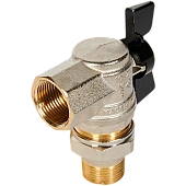 Кран шаровой BUGATTI Oregon угловой с полусгоном (ручка-бабочка) внут-наруж резьба 3/4