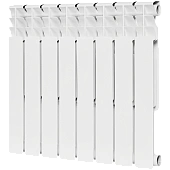 Радиатор биметаллический ROMMER Optima BM 500 8 секций боковое подключение (RAL9016)