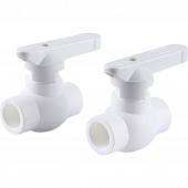 Кран шаровой Kalde d=20 для полипропиленовых труб под сварку (цвет белый)