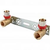 Водорозетка TIEMME двойная на планке 20х1/2