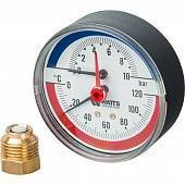 Термоманометр аксиальный WATTS 80 мм FR 818(TMAX) 10 бар