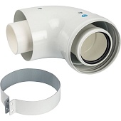 Конденсационный адаптер 90° STOUT DN60/100 м/п PP-FE c хомутом (совместим. с Vaillant, Ariston)