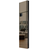 Дизайн-конвектор STOUT LUNA 400x1200 прав 1.4 кВт шнур RAL9005 Mirror bronze BI