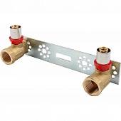 Водорозетка TIEMME двойная на планке 16х1/2