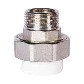 Муфта комбинированная Pro Aqua d=32-1 PP-R разъемная (американка) УСИЛЕННАЯ НР Белая