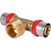 Тройник TIEMME с наружной резьбой 26x1x26 для металлопластиковых труб прессовой