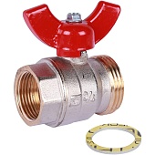 Шаровой кран с плоским уплотнением OVENTROP Ду20 G3/4 ВР x G1 НР 