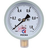 Манометр стандартный РОСМА 100 мм 150 градусов 1/2 давление 1 MРа ТМ-510P