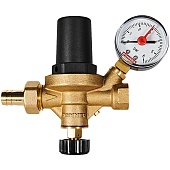 Автоматический подпиточный клапан ROMMER RVS-0050 с манометром 1/2 ВН/НР, крышка-пластик