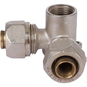 Тройник TIEMME с креплением, внутренняя резьба (20х2.0х1/2) для металлопластиковых труб винтовой