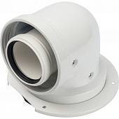 *SCA-8610-240090 STOUT Элемент дымохода конденсац. адаптер 90° DN60/100 м/п PP-AL с фланцем (совместим. с Bosch)