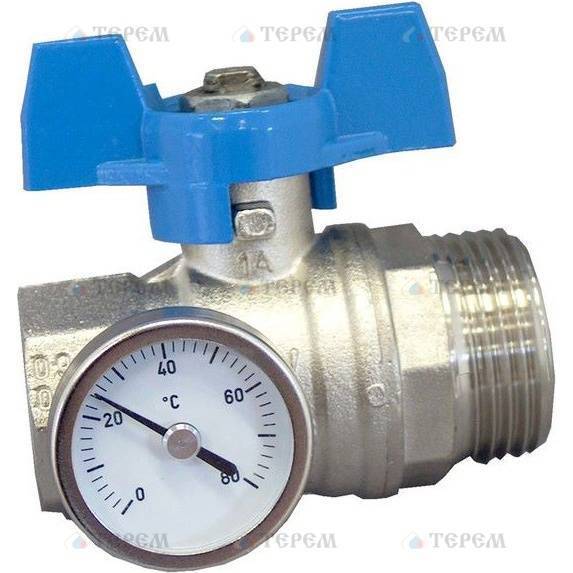 OVENTROP Кран шаровой Oventrop муфтовый BP 3/4 х НР 1 с термометром 0 ...