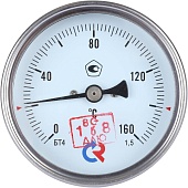 Термометр биметаллический РОСМА 80 мм c гильзой 160 градусов 1/2 осевой шток 64х6 мм  БТ-41.211