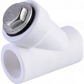 Фильтр Политэк d=32 (соединение муфта-муфта) для полипропиленовых труб под сварку (цвет белый)