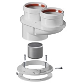 Адаптер традиционный ROMMER переход на двухтрубную систему D80/80 (Ferroli,Bosch,Navien S/C/E,Baxi ECONova/Classic и др)фланец и втулка D60 L-50